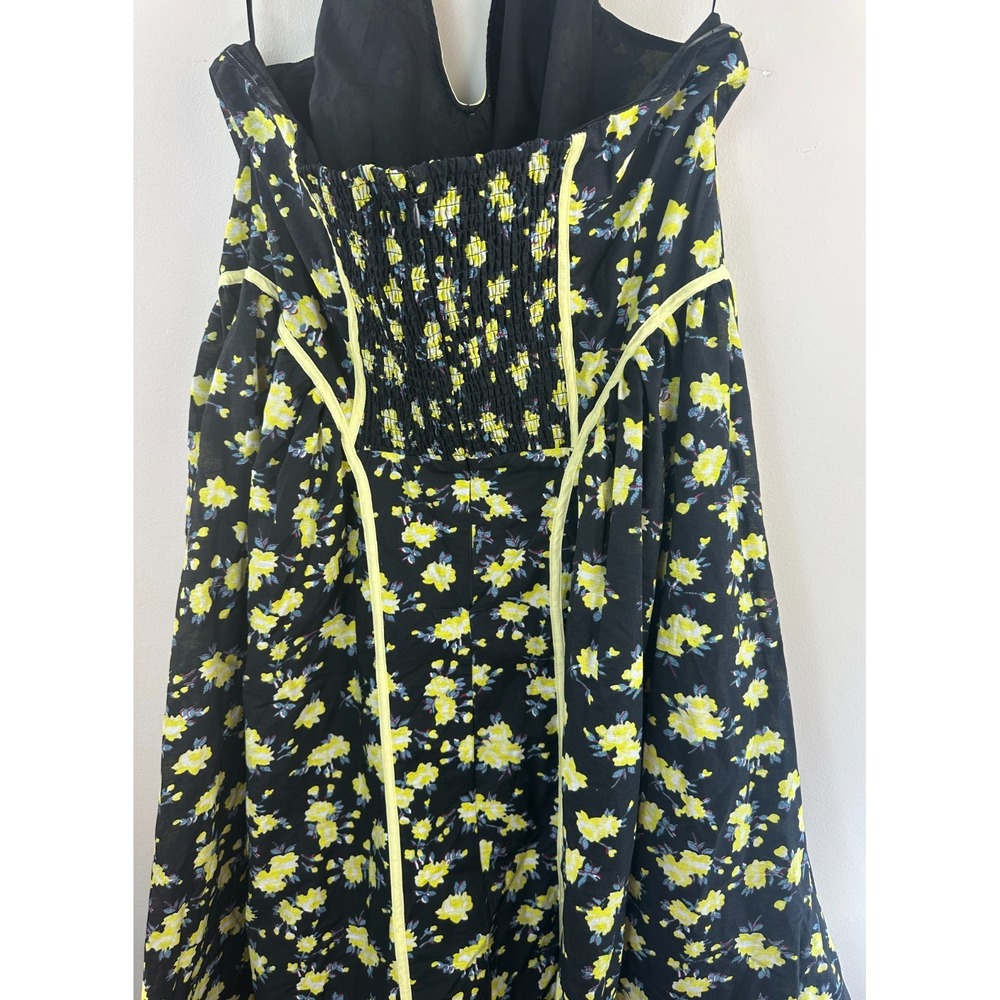 NEW Maeve Anthropologie Halter Fit & Flare Midi Dress Black Yellow Floral 3X - Picture 14 of 16